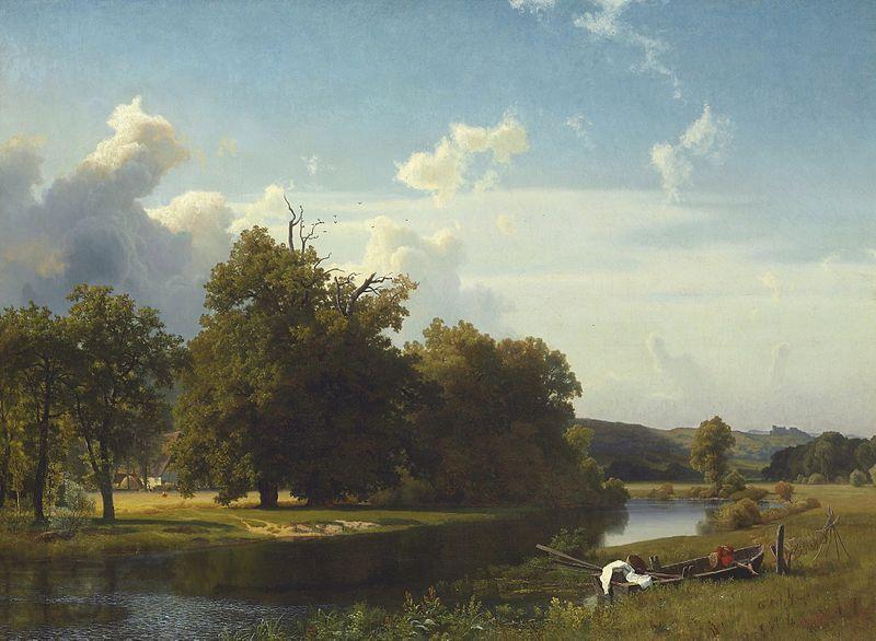 Albert Bierstadt A River Landscape, Westphalia China oil painting art